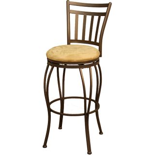 Tonto Topaz Metal Bar Stool (TopazMaterials MetalUpholstery MicrofiberUpholstery color Sand (beige)360 degree swivelAdjustable floor glidesSeat height 30 inchesDimensions 43.75 inches high x 17 inches wide x 19 inches deepAssembly required )