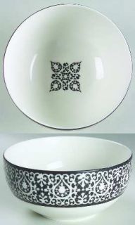 222 Fifth (PTS) French Market Black Soup/Cereal Bowl, Fine China Dinnerware   Wh