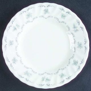 Minton Ariel Bread & Butter Plate, Fine China Dinnerware   Gray Scrolls,Leaves,S