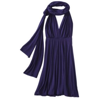 Mossimo Womens Multi Wrap Short Dress   Plum XL