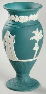 Wedgwood Cream Color On Spruce Green Jasperware Terpsichore Vase, Fine China Din