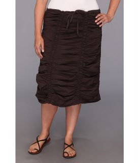 XCVI Plus Size Plus Size Double Shirred Panel Skirt Womens Skirt (Brown)