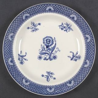Wedgwood Blue Calico Dessert/Pie Plate, Fine China Dinnerware   Blue Floral Rim